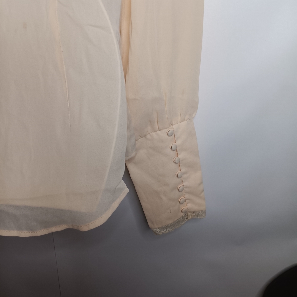 Metrostyle Cream Ruffle Front Blouse - Picture 6 of 13